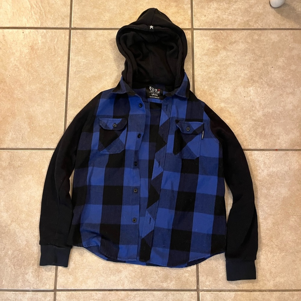 Zoo York plaid button up/hoodie